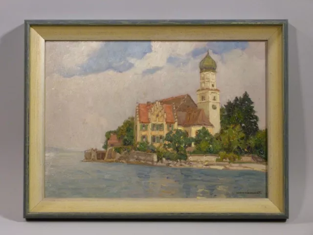 ka2/7  Karl Weickgenannt Karlsruhe  Ölgemälde  „Wasserburg"