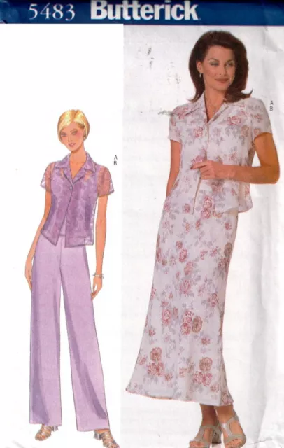 V👗5483 Patron Butterick 4 Creations Pantalon Jupe Top Blouse   40 Au 44