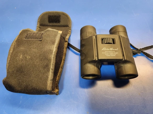 BINOCULARS EDDIE BAUER 8x25mm Wide Angle 143M 1000M Black Pouch