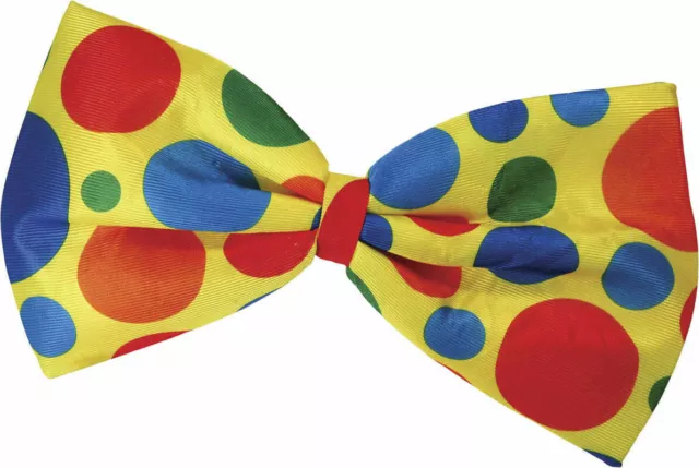 Jumbo Clown Foam Bowtie comedy costume accessory yellow big colorful dots party