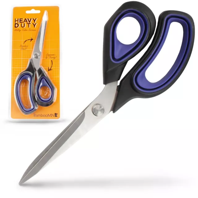 JubileeYarn Professional Fabric Scissors - Heavy Duty Carbon Steel - Multi Purpose Shears for Sewing Leather Tailor Dressmaking Craft - 10 inch Silver