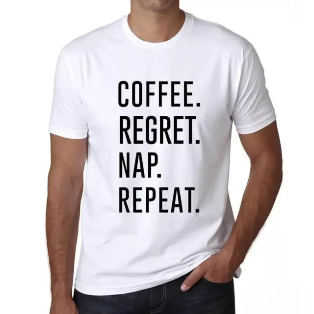 ULTRABASIC Homme Tee-Shirt Café Regret Sieste Répétition Coffee Regret Nap