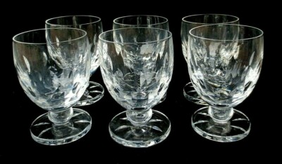 Bocage 6 verres à vin blanc en cristal  LALIQUE modèle BOCAGE signé H 9 cm 