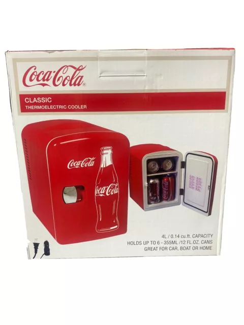 Coca-Cola Thermoelectric Cooler 6-can Mini Fridge Koolatron Brand New!