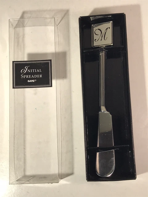 ESPARCIDOR INICIAL Ganz MONOGRAMA M Bella Casa Metal Comida Utensilio Nuevo en Caja Abierta