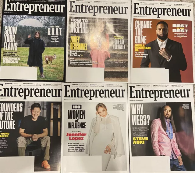 Lot Of 7 Entrepreneur Magazine-Mar,April/May,June,July/Aug,Sep,Oct/Nov, Dec 2022