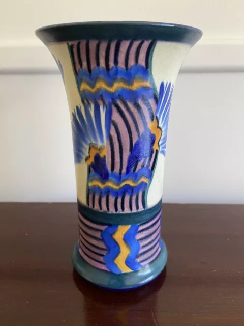 Carlton Ware Handcraft Range Flowering Papyrus Vase. Hand Painted C1929