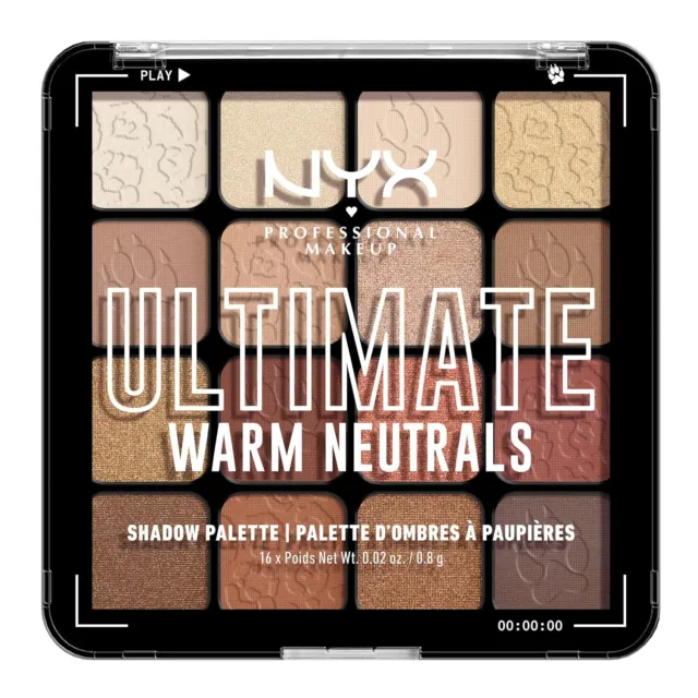 NYX Professional Makeup Lidschattenpalette mit 16 Farbtönen, Intensives und...