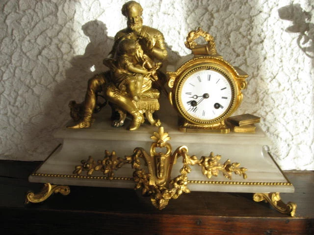 ANCIENNE PENDULE BRONZE Et Marbre Blanc EUR 200,00 - PicClick FR