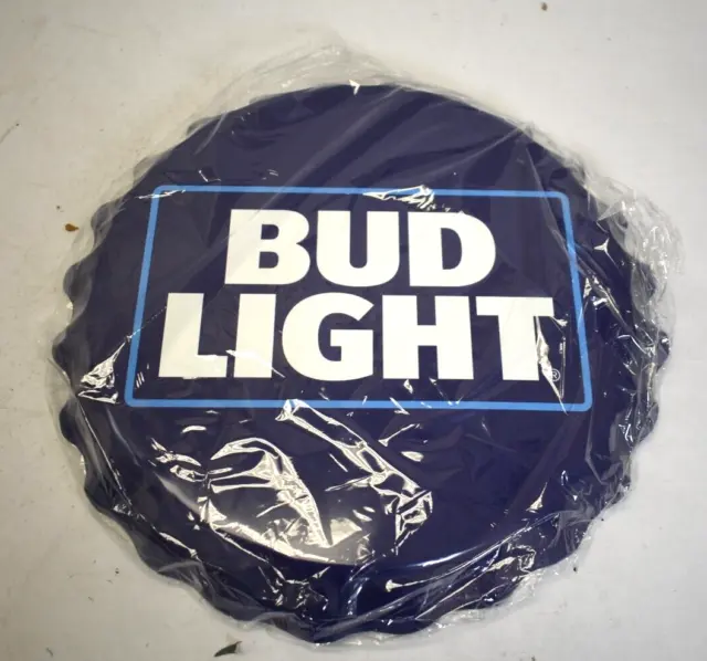 Bud Light Logo Bottle Cap Aluminum Sign Man Cave Wall Decor Sign 18" BC2118
