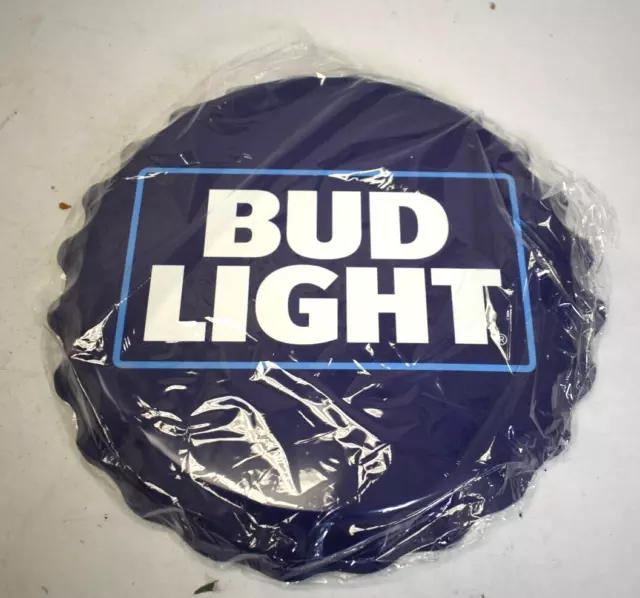 Bud Light Logo Bottle Cap Aluminum Sign Man Cave Wall Decor Sign 18" BC2118