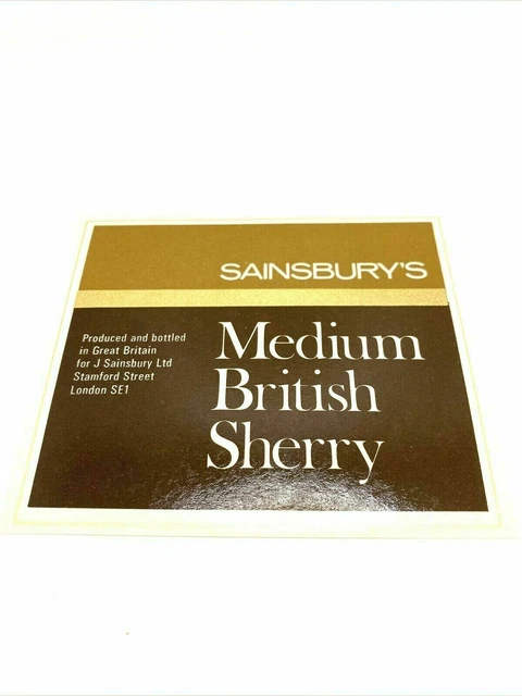 Sainsburys Medium British Sherry Label Genuine Ex-Brewery Stock