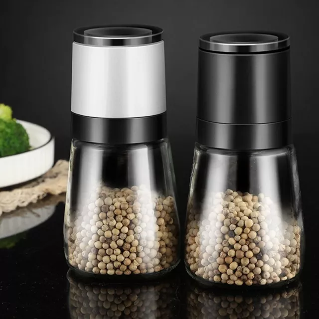 Kitchen Tools Stainless Steel Salt and Pepper Grinder Manual Ceramic Mills Glass