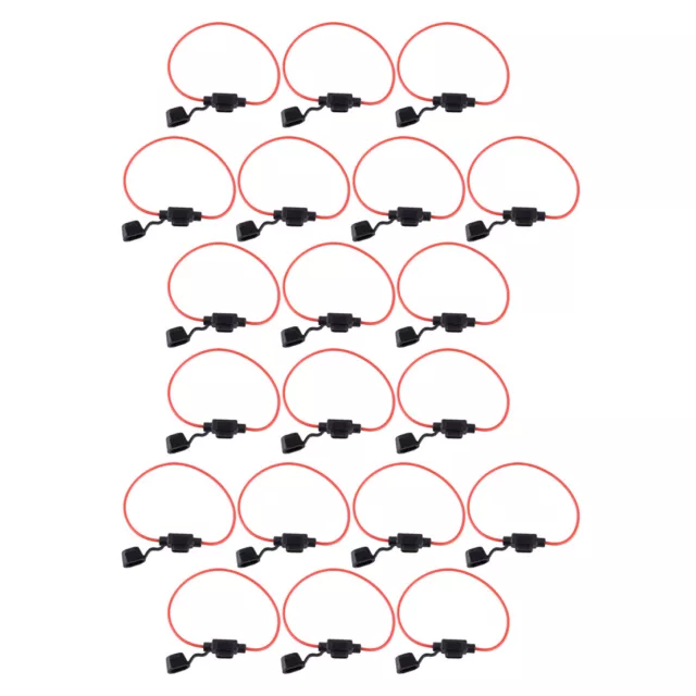 20pcs 20A 18 AWG 12V Cable In Line Car Auto Blade Fuse Holder Splash Proof