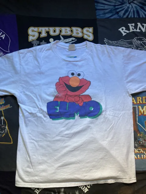 Vintage Elmo Big Face Sesame Street T Shirt Elmo Spell Out Size Xl Extra Large