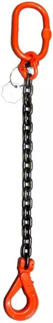 Grade 80 2 tonne x 6mtr Single Leg 8mm Lifting Safety Hook Chain Sling