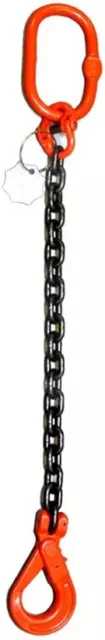 Grade 80 3.15 tonne x 6mtr Single Leg 10mm Lifting Safety Hook Chain Sling