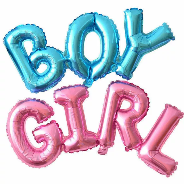 Large Baby Shower Balloons Boy or Girl Foil Gender reveal Party Decorations