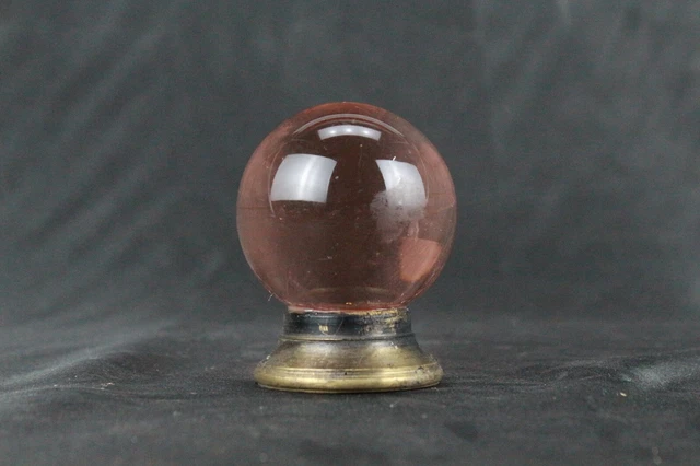 Small Glass Door Knob Vintage Victorian Style Light Pink Glass Ball Brass Knob