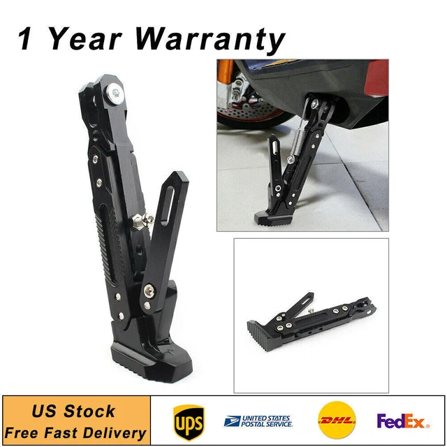 CNC Foot Support Side Stand Parking Leg Kickstand Black Motorcycle Adjustable US