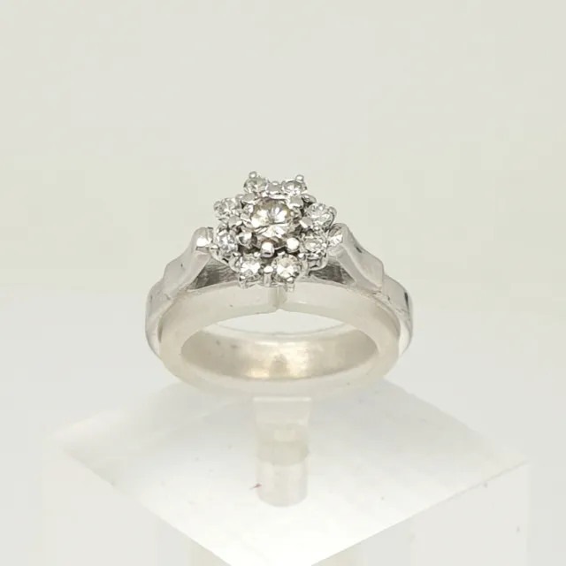 Anello in oro bianco 18 Kt 750 diamanti 0,49 ct -528/ST-