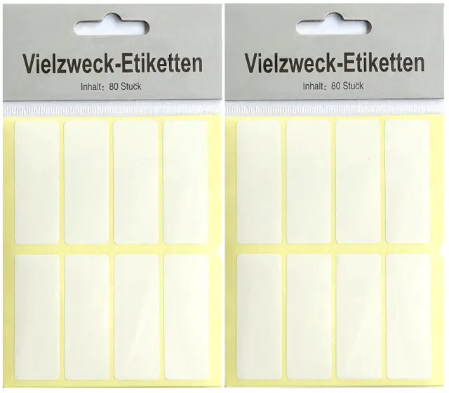 160 Klebeetiketten weiß selbstklebend Tiefkühl Gefrier Etiketten 50 x 18 mm NEU