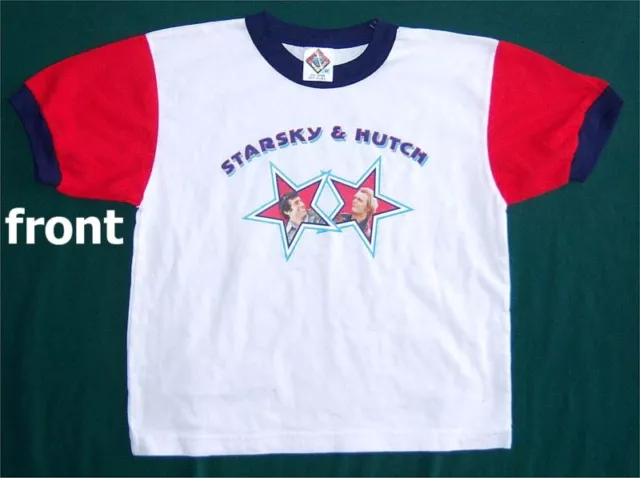 Starsky & Hutch! Star Wht Ringer Kids T-Shirt Yth Large  New