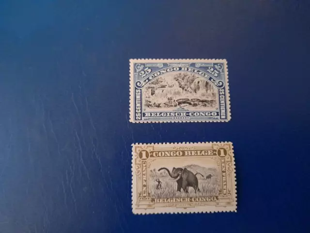 timbres Congo Belge Bilingues 1915 n°67-70