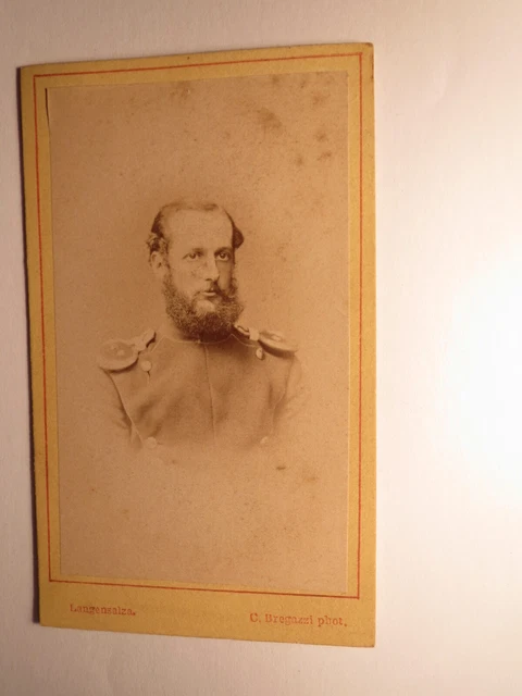 Soldat Offizier mit Bart in Uniform - Epauletten / CDV C. Bregazzi Langensalza