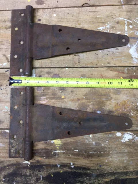 2- Large Heavy Duty Vintage Rustic Barn Door Gate Hinges
