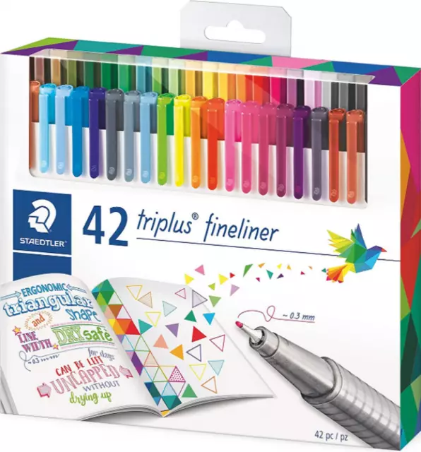 Triplus Fineliner Staedtler 334 25 Assorted Colours Superfine 0.3mm Various  Pack Sizes Writing Drawing Sketching Vibrant Bright 