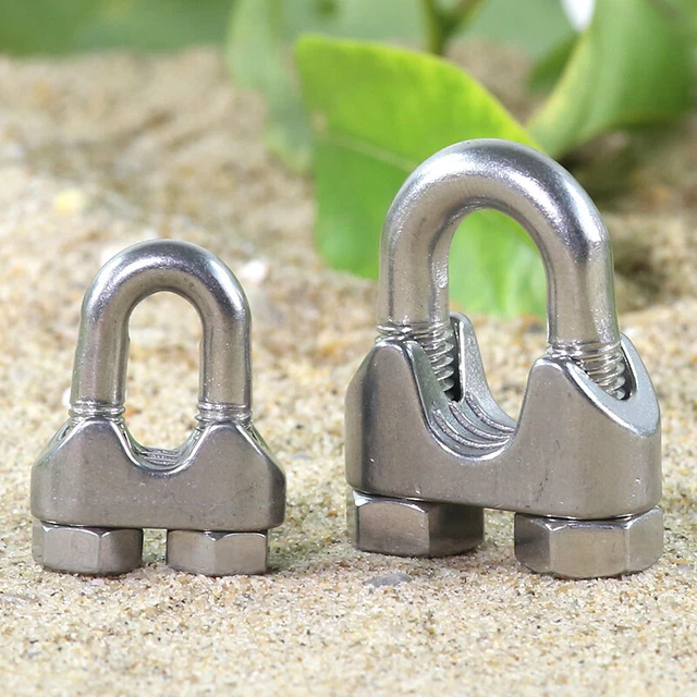 6er-Set Edelstahl Kabelclips - Rostfreie U-Bolzen Klemmen Für Drahtseile