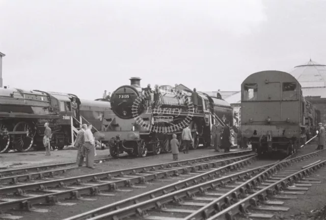 PHOTO  British Railways Steam locomotive 73135 BR Standard MT 4-6-0 Derby Works