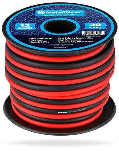 InstallGear 12 Gauge AWG 30ft Speaker Wire True Spec and Soft Touch Cable - R...