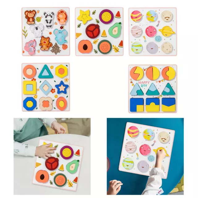 Puzzle en bois pour enfants, jouet d'apprentissage précoce, couleurs et formes,