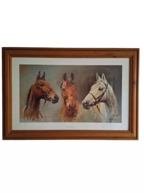 Large Horse Print 'We Three Kings' ARKLE, RED RUM,DESERT ORCHID Wooden Frame