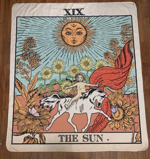 THE SUN - Vintage Tarot XIX Tapestry - 58” X 50” - Wall Hanging