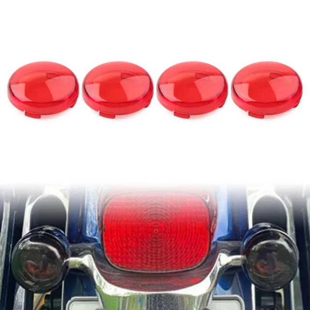4 Stück Blinkerlinsenlicht  Abdeckschutz für Harley Touring Softail Dyna ROT