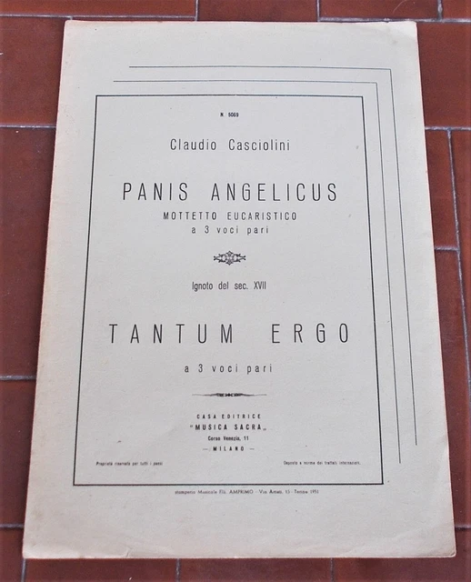SPARTITO CLAUDIO CASCIOLINI PANIS ANGELICUS TANTUM ERGO Musica Sacra