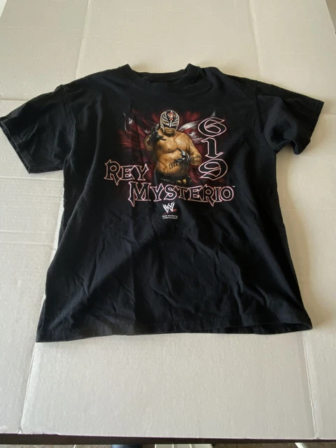 Vintage Rey Mysterio Shirt Mens XL Black WWE Wrestling WWF WCW 2007 Promo Tee