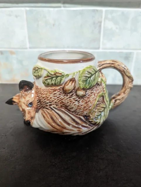 Dartmoor Ware Hand Painted Fox Vase/Mug Bovey Tracey Pottery Devon 9  cm