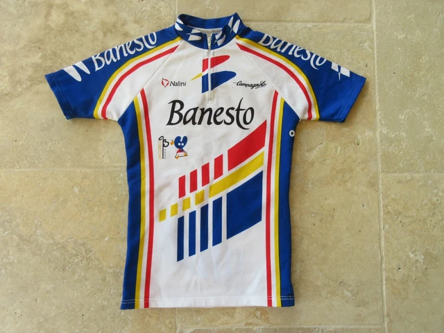 Maillot Cycliste BANESTO Vintage Enfant Nalini 10-12 Ans Blanc