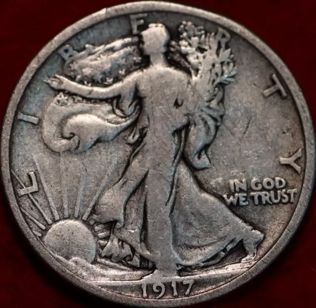 1917-D Reverse Mint Mark Denver Mint Silver Walking Liberty Half