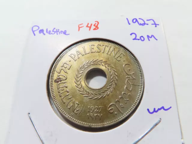 F48 Palestine 1927 20 Mils UNC