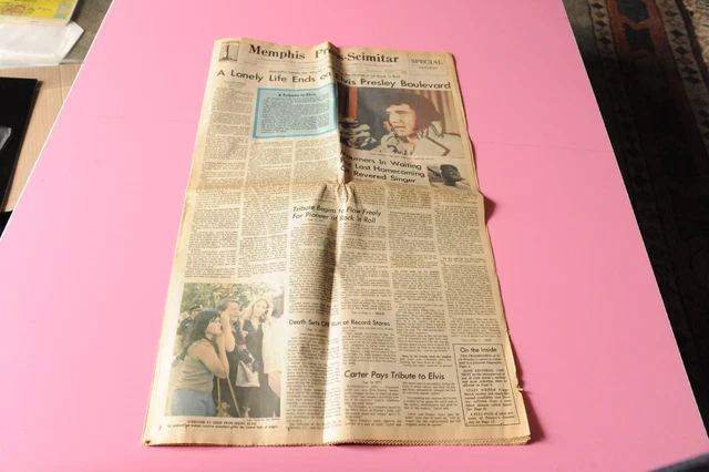 Periódico News Paper Edición Especial Memphis Del 17/08/1977 Muerte Elvis