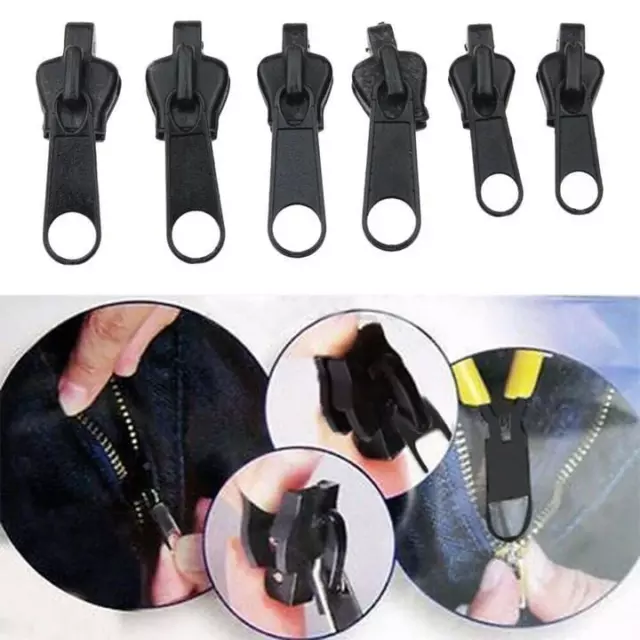 6PCS Instant Zipper Fix Repair Kit Zip Slider Pulls Pullers Ersatz Nähen