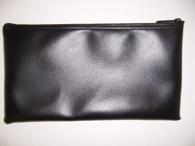 1 Brand New Black Vinyl Bank Deposit Money Bag - Tool Organizer