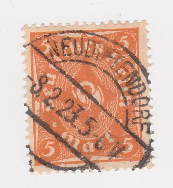Briefmarke Deutsches Reich 5 Mark Posthorn, gestempelt
