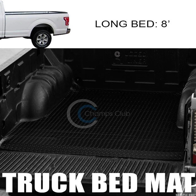 Fits 04-14 Ford F150 8 Ft Black Rubber Diamond Truck Bed Trunk Mat Carpet Liner