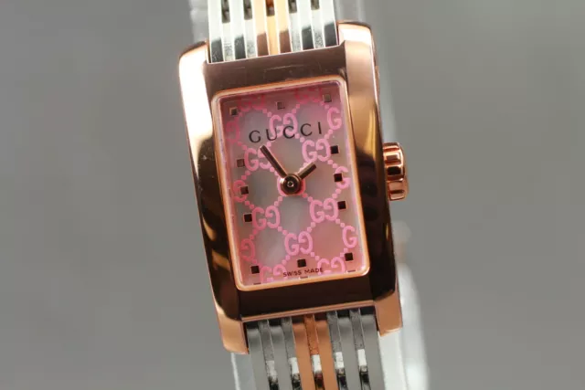 [Cerca de MINT en caja] Gucci 8600L Reloj de cuarzo con esfera rosa para...